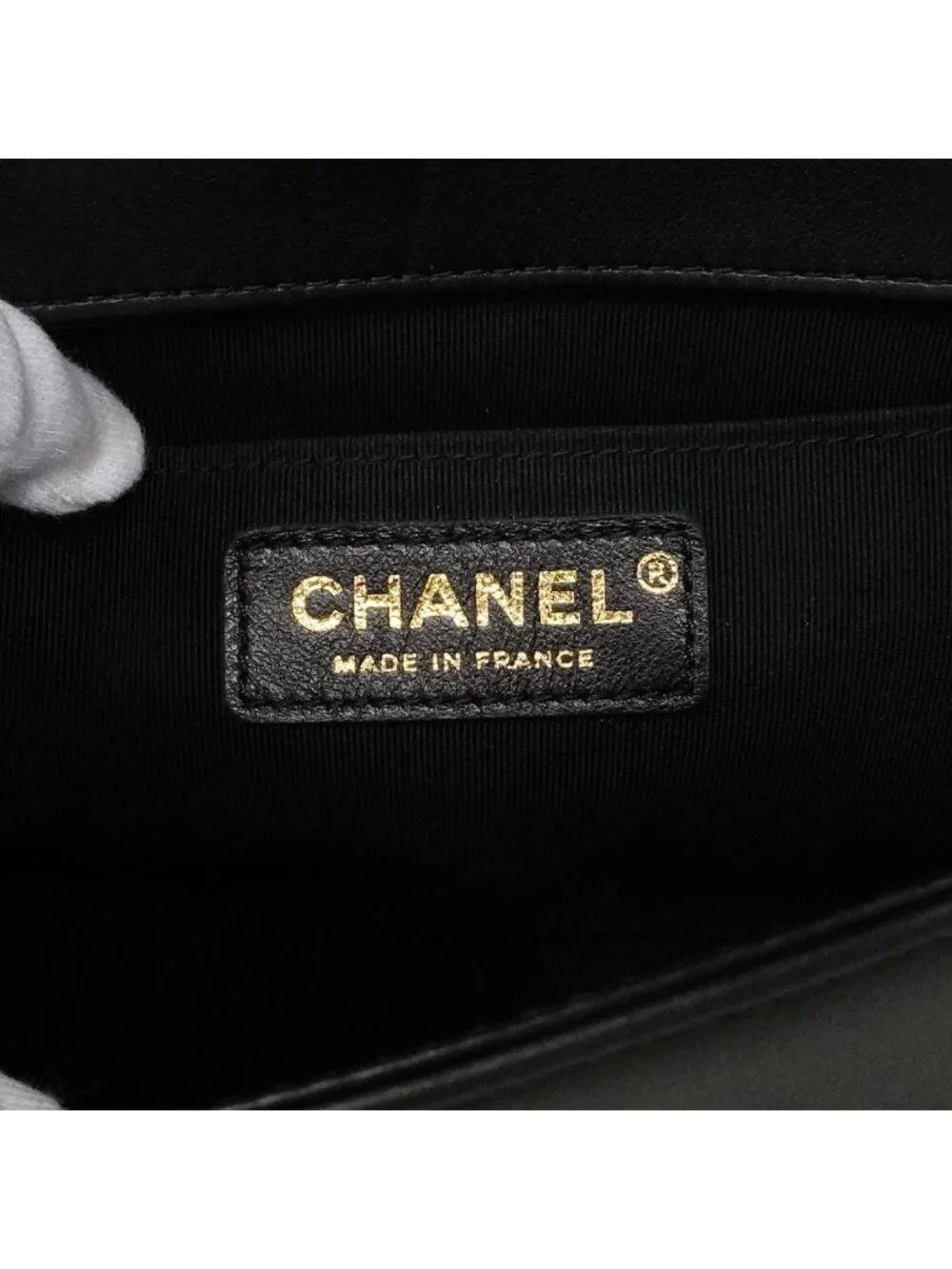 Chanel Shoulder Bag Boy Stitch Lambskin Black Gold